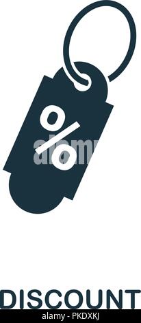 Icona di sconto. Monocromatico design di stile dall'e-commerce collezione. UI. Pixel perfetto pittogramma semplice icona di sconto. Web design, applicazioni software, stampare Illustrazione Vettoriale