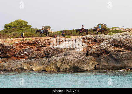 Cami de Cavalls, percorso trekking intorno a Minorca, Isole Baleari, Spagna Foto Stock