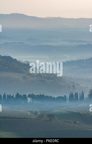 La mattina presto in Toscana Foto Stock