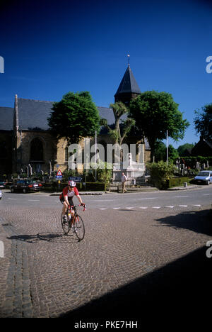 La piccola città Westouter nella provincia della Fiandre dell'Ovest (Belgio, 11/05/2008) Foto Stock