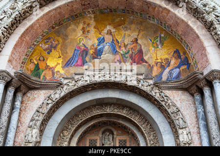 Mosaico del Giudizio Universale sulla Basilica di San Marco a Venezia;, Italia Foto Stock