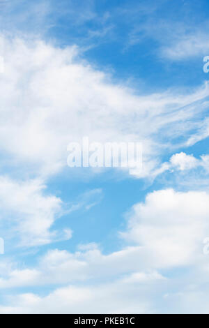 Cumulus nuvole contro un bel cielo azzurro; Edmonton, Alberta, Canada Foto Stock