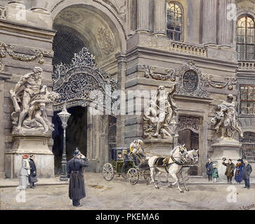 Graner Ernst - l'imperatore Francesco Giuseppe in un carrello vicino Michaeler Tor Foto Stock