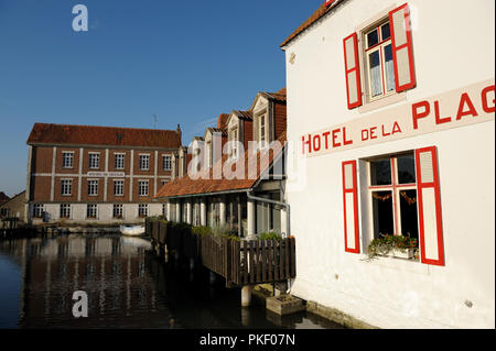 Impressioni della costa village Wissant tra Cap Gris Nez e Cap Blanc Nez, sulla Côte d'Opale, nel Pas-de-Calais département, Franco settentrionale Foto Stock