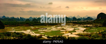 Guilin Guangxi terrazza Foto Stock