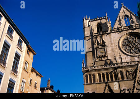 La Cattedrale di Lione, Cathédrale Saint-Jean-Baptiste de Lyon (Francia, 20/10/2007) Foto Stock