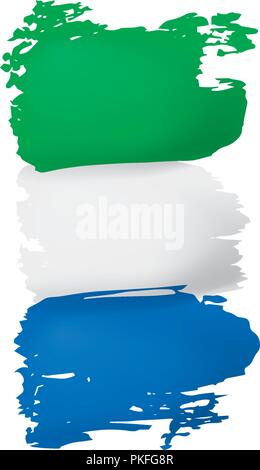 Sierra Leone bandiera, illustrazione vettoriale su sfondo bianco Illustrazione Vettoriale