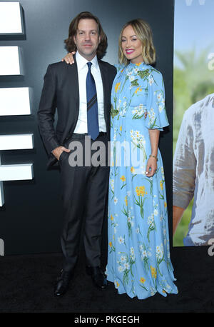 Hollywood, California, USA. Xiii Sep, 2018. Jason Sudeikis e Olivia Wilde arriva per la premiere del film "la vita stessa" presso i Glossari Affini Dome Theater. Credito: Lisa O'Connor/ZUMA filo/Alamy Live News Foto Stock