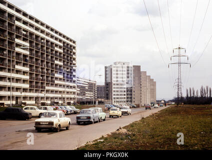 Alloggiamento Panelák a Praga, la Cecoslovacchia (Repubblica Ceca) Aprile 1973 - Originale Archivio fotografico Foto Stock