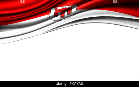 Grunge bandiera colorata di Vorarlberg con copyspace per il testo o le immagini,isolati su sfondo bianco. Close up, svolazzanti sottovento. Foto Stock