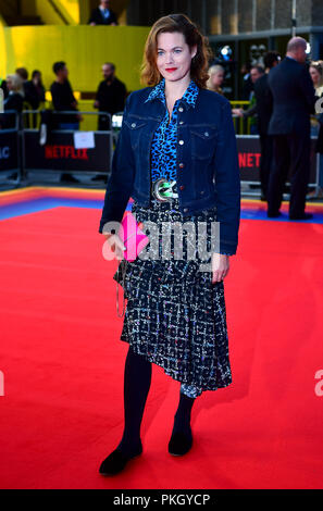 Jasmine Guinness frequentando il Maniac Premiere Mondiale al Southbank Centre di Londra. Foto Stock