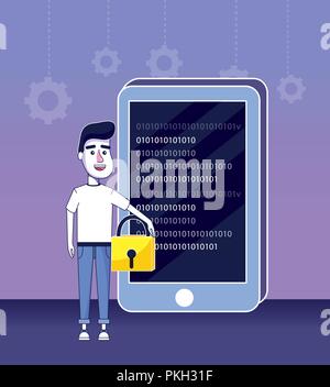 Programmatore Software cartoon Illustrazione Vettoriale