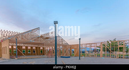 Aprire la zona di costruzione di nuovi edifici ampia pano Foto Stock