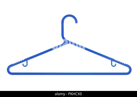 In plastica nera appendiabiti isolato su uno sfondo bianco Foto Stock