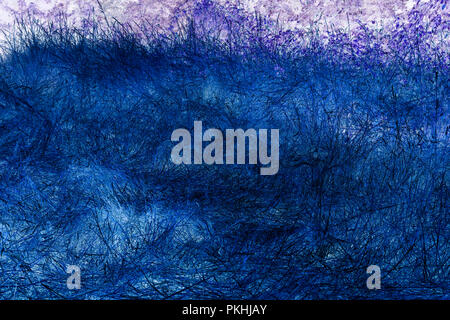 Blu scuro astratta texture di erba - sfondo Foto Stock