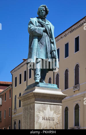 Daniele Manin statua di Luigi Borro (1826 - 1880) a Venezia, Italia Foto Stock