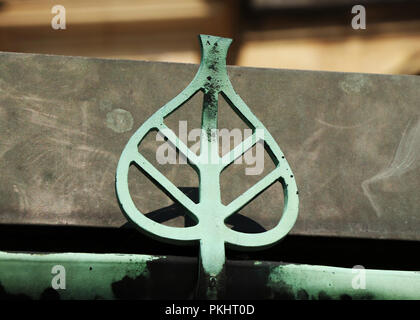 Una nazionale ceca segno di ferro. Si tratta di foglie di tiglio in prestazioni di ferro Foto Stock