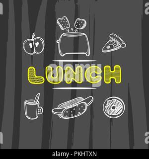 Disegnato a mano per menu cafe. Schizzo concetto illustrazione. Illustrazione Vettoriale