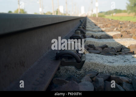 Dettaglio dei binari della ferrovia Foto Stock