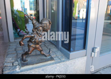 Wroclaw nana famoso 'Leprokonus' gnome Foto Stock