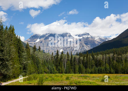 Monte Robson, il picco più alto in British Columbia, Canada. Foto Stock