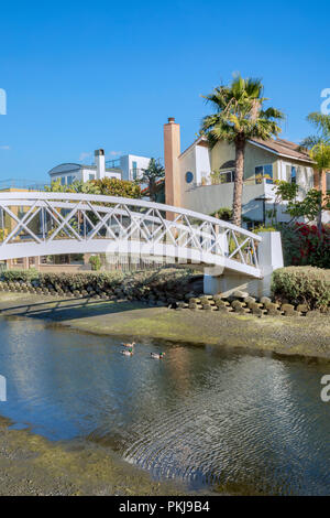 Ponte in canali di Venezia, Los Angeles, California Foto Stock