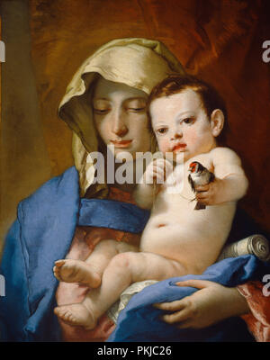 Madonna del Cardellino. Data: c. 1767/1770. Dimensioni: complessivo: 62 x 49,5 cm (24 7/16 x 19 1/2 in.). Medium: olio su tela. Museo: National Gallery of Art di Washington DC. Autore: Giovanni Battista Tiepolo. Foto Stock