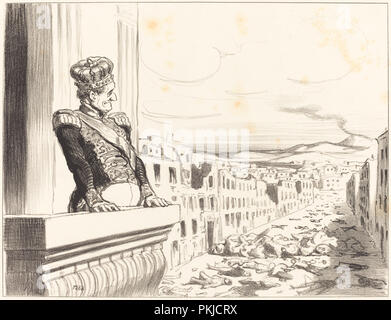 A Napoli - le meilleur des Rois... (1a piastra). Data: 1851. Medium: litografia. Museo: National Gallery of Art di Washington DC. Autore: Honoré Daumier. Foto Stock