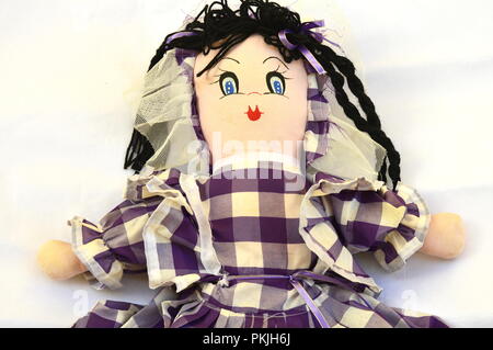 Tipico venezuelano bambola tradizionale, fatta a mano la bambola realizzata con tessuti e fibre. Foto Stock