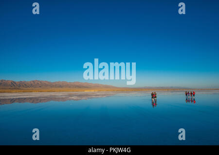 Zautra una contea della Provincia di Qinghai saka Salt Lake scenario Foto Stock