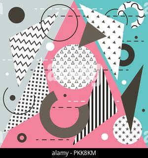 L'arte astratta in background colori alla moda con gli elementi geometrici. Illustrazione Vettoriale
