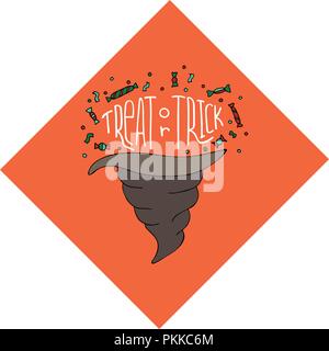 Vector disegnati a mano banner per Halloween. Dolcetto o scherzetto. Illustrazione Vettoriale