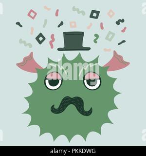 Bella illustrazione del insoddisfatto swelltoad. Esso è destinato per cartoline, calendari, stampe su abiti e notebook. Illustrazione Vettoriale