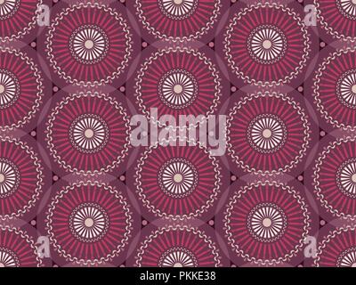 Modello senza soluzione di continuità con i mandala in stile africano. Illustrazione Vettoriale