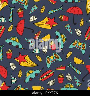 Carino seamless pattern con disegnati a mano gli uomini illustrazioni. Illustrazione Vettoriale