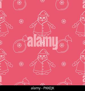 Seamless nuovo modello adatto con Babbo Natale. Illustrazione Vettoriale