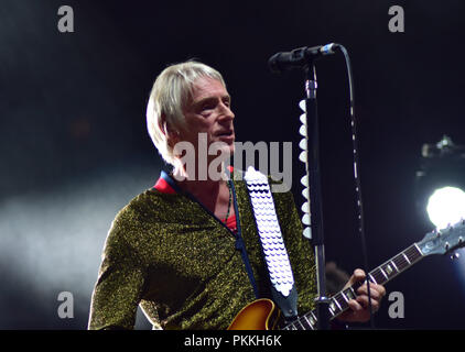 .Paul Weller e la sua band rock Downs Festival, Bristol, settembre 2018. Foto Stock