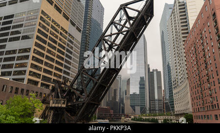Chicago Kinzie Street Bridge Foto Stock