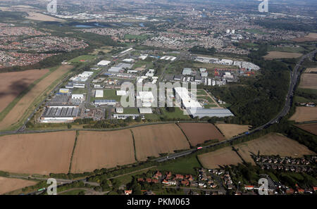 Veduta aerea del Teesside Industrial Estate a Thornaby, Stockton on Tees Foto Stock