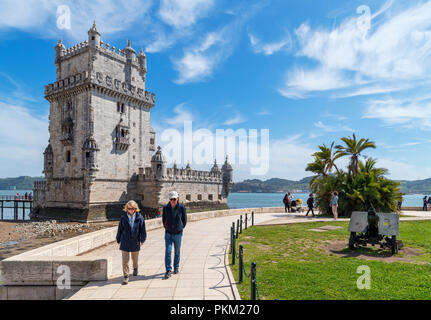 La Torre de Belem ( La Torre di Belem ), quartiere Belem, Lisbona, Portogallo Foto Stock