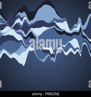 Grande per la visualizzazione di dati. Streamgraph. Infografico futuristico. Inf Illustrazione Vettoriale