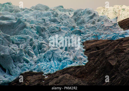 Una bella vista in questi ghiacciai massice Foto Stock