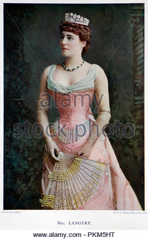 Lily Langtry ritratto, 1853 - 1929, era un socialite angloamericano, attrice e produttore, Illustrazione a colori da 1899 Foto Stock