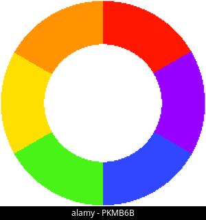Semplice colore icona ruota isolati su sfondo bianco. Il logo circolare con transizioni golor Illustrazione Vettoriale