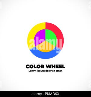 Semplice colore icona ruota isolati su sfondo bianco. Il logo circolare con transizioni golor Illustrazione Vettoriale