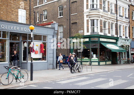 Clapham pavimentazione negozi - London REGNO UNITO Foto Stock