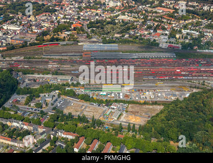 Vista aerea, lo sviluppo di un progetto ex general cargo station, stazione principale Wanne-Eickel, via sistemi, vasca Eickel, Herne Foto Stock