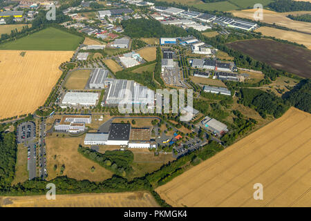 Vista aerea, naturale e parco industriale Olfetal, LR Salute e Bellezza Systems GmbH, Ahlen, la zona della Ruhr, Renania settentrionale-Vestfalia Foto Stock