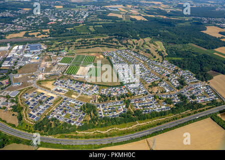 Vista aerea, campo Brackeler, area di costruzione Hohenbuschei, BVB training center, Dortmund, la zona della Ruhr, Renania settentrionale-Vestfalia Foto Stock