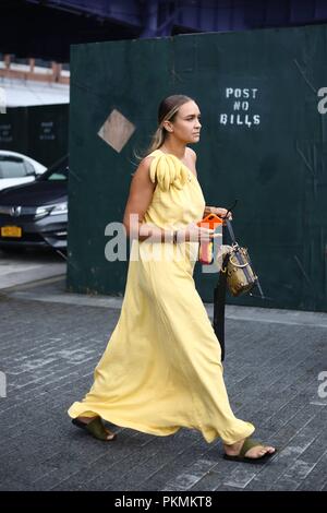 Blogger Nina Suess in posa sulla strada fuori di Michael Kors mostra durante la settimana della moda di New York - Settembre 12, 2018 - Foto: Pista Manhattan ***per solo uso editoriale*** | Utilizzo di tutto il mondo Foto Stock